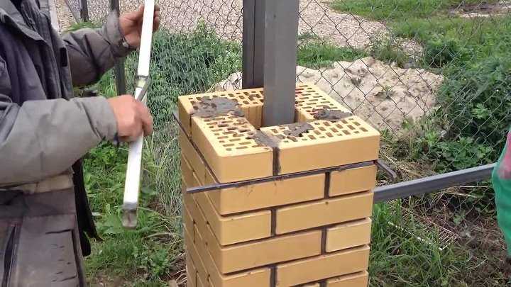 Кладка столбов из кирпича: технология, ошибки, фото, видео,