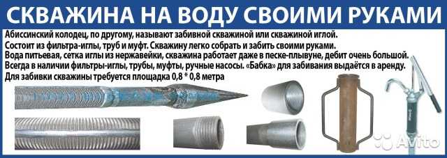 Абиссинская забивная скважина: конструкция, расположение и особенности монтажа своими руками