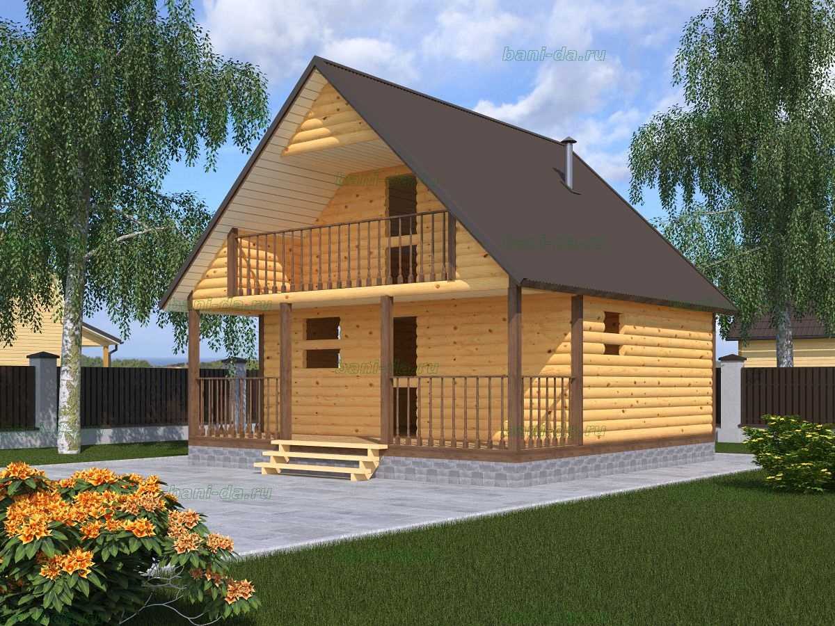 Планировка бани 6х6 с мансардой, открытой или закрытой террасой, балконом, крыльцом - 24 фото